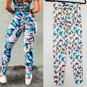 Iris Fitness Online Butterfly 🦋 Scrunch Booty Leggings Large